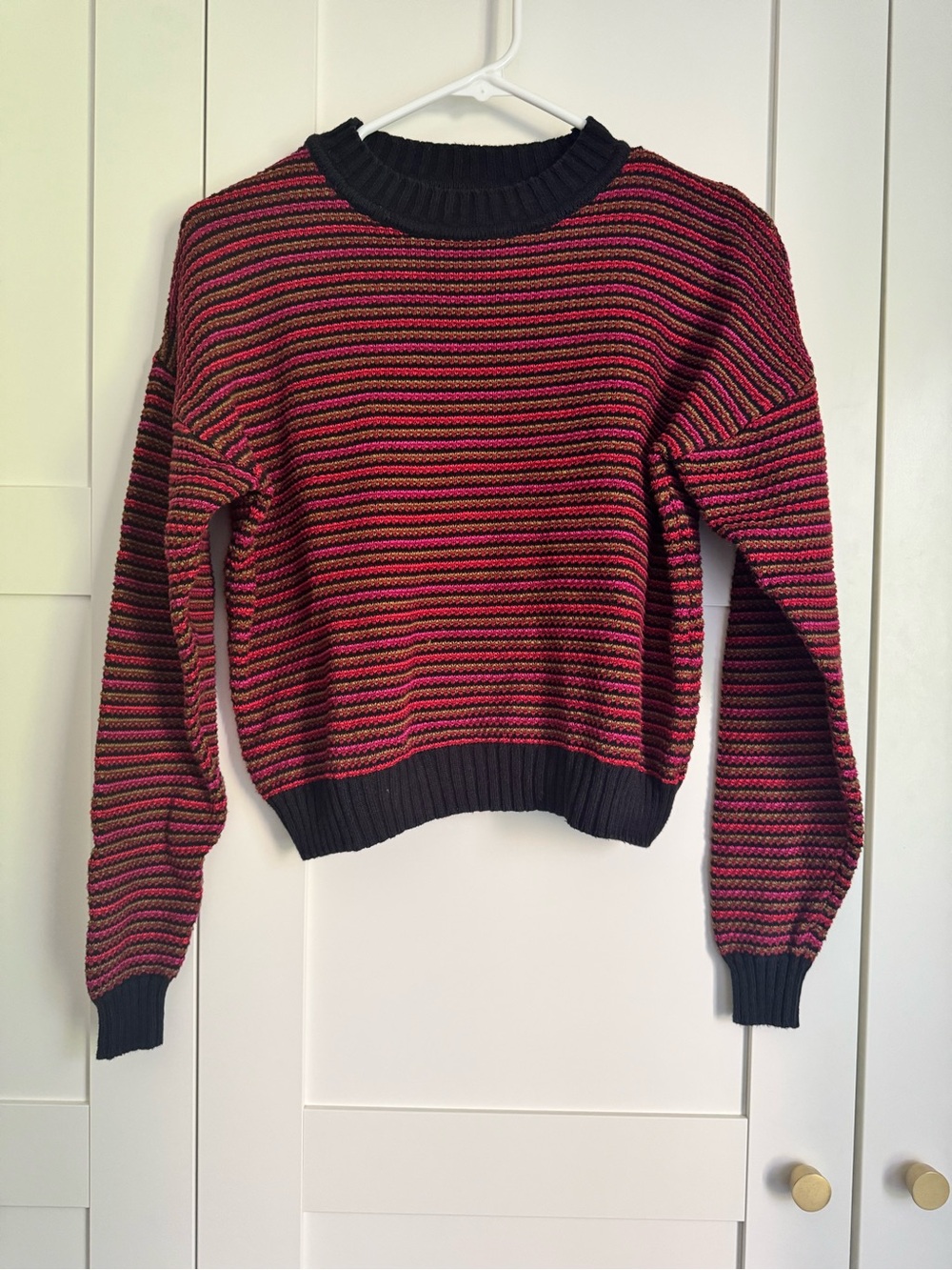 Frank And Oak Women’s Organic Cotton Striped Knit Sweater XXS Crew Scoop Neck